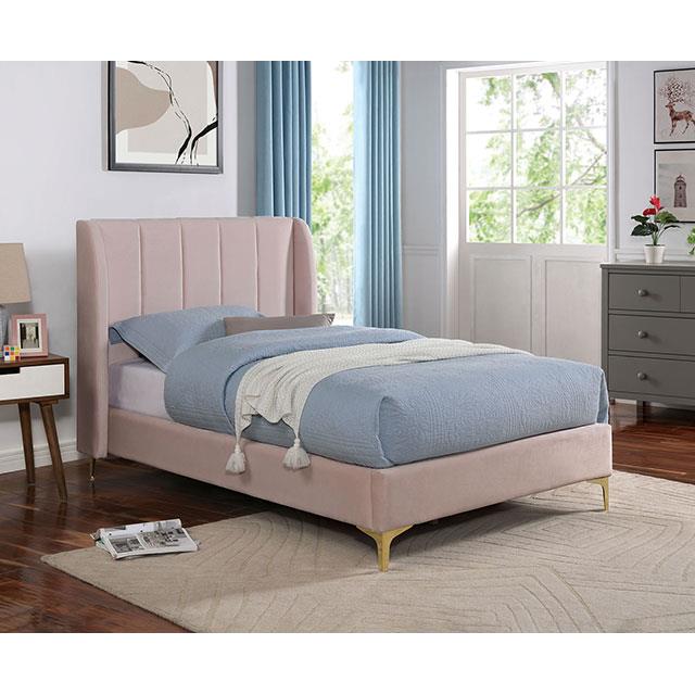 Furniture of America Pearl Twin Upholstered Platform Bed CM7459PK-T-BED IMAGE 2