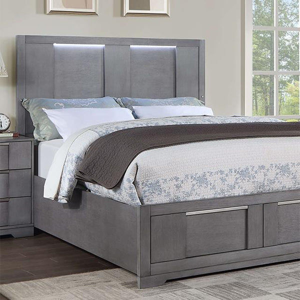 Furniture of America Regulus King Panel Bed with Storage CM7475GY-EK-BED IMAGE 1