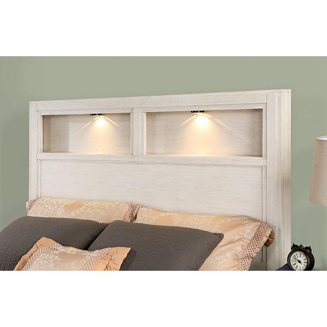 Furniture of America Karla California King Bookcase Bed with Storage CM7500WH-CK-BED IMAGE 4