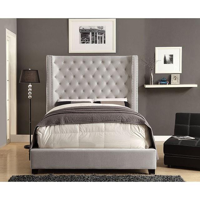 Furniture of America Mirabelle Queen Upholstered Platform Bed CM7679IV-Q-VN IMAGE 2