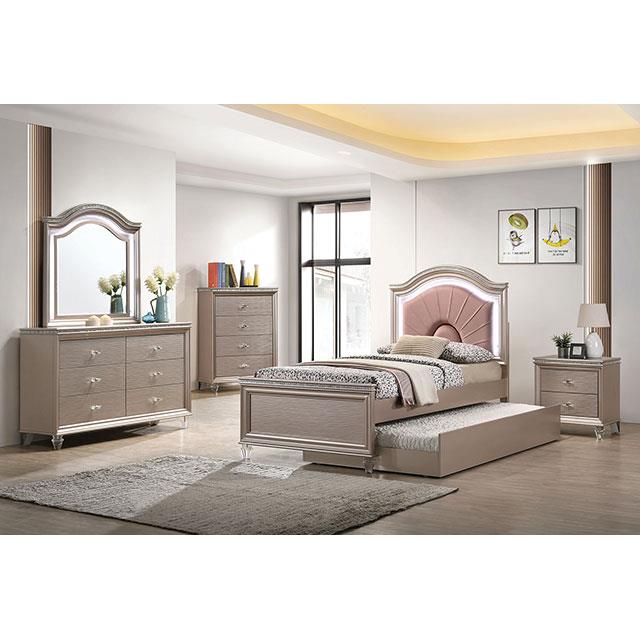 Furniture of America Allie Full Upholstered Panel Bed CM7901RG-F-BED IMAGE 2