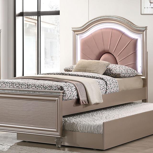 Furniture of America Allie Twin Upholstered Panel Bed CM7901RG-T-BED IMAGE 1