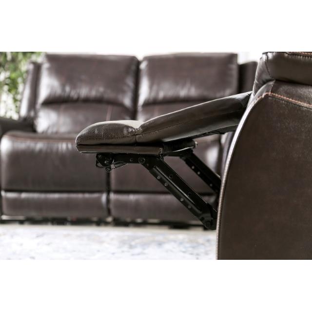 Furniture of America Gorgius Power Leather Match Recliner CM9910ES-CH-PM IMAGE 5