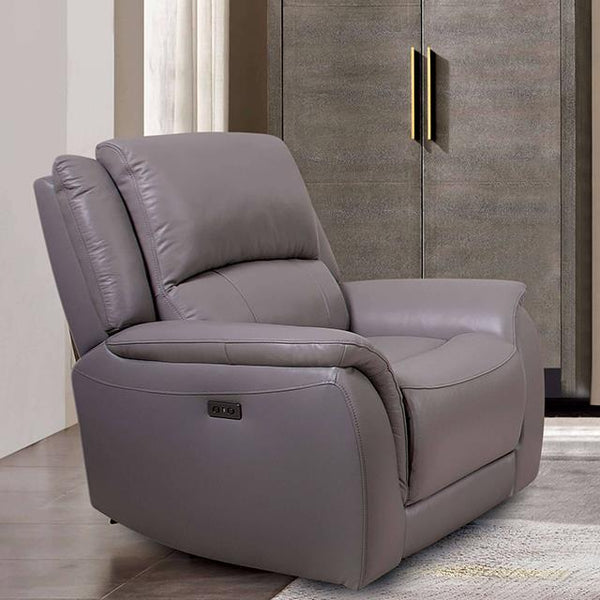 Furniture of America Gorgius Power Leather Match Recliner CM9910ST-CH-PM IMAGE 1