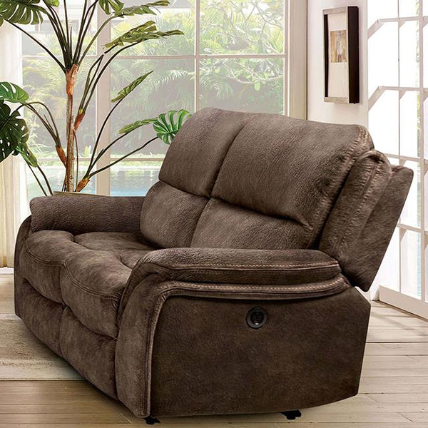 Furniture of America Henricus Reclining Fabric Loveseat CM9911DB-LV IMAGE 1