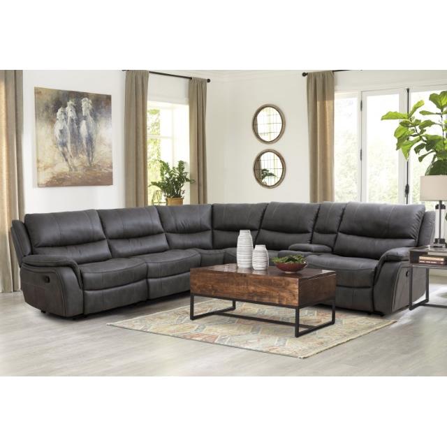 Furniture of America Jerominus Reclining Fabric Sectional CM9912DG-SECT IMAGE 2