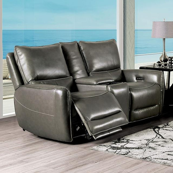 Furniture of America Phineas Power Reclining Loveseat CM9921GY-LV-PM IMAGE 1