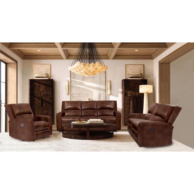 Furniture of America Soterios Power Leather Match Recliner CM9924MB-CH-PM IMAGE 2