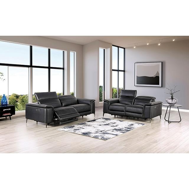 Furniture of America Ascona Power Reclining Leatherette Sofa CM9927BK-SF-PM IMAGE 3