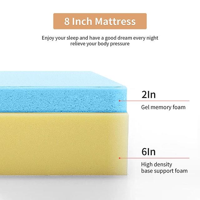 Furniture of America Coreopsis DM520-EK 8" King Memory Foam Mattress IMAGE 7