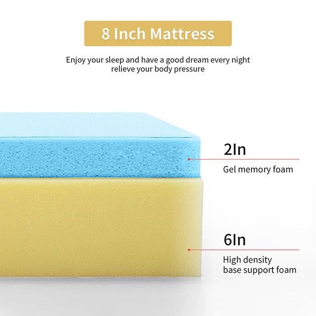 Furniture of America Coreopsis DM520-T 8" Twin Memory Foam Mattress IMAGE 7