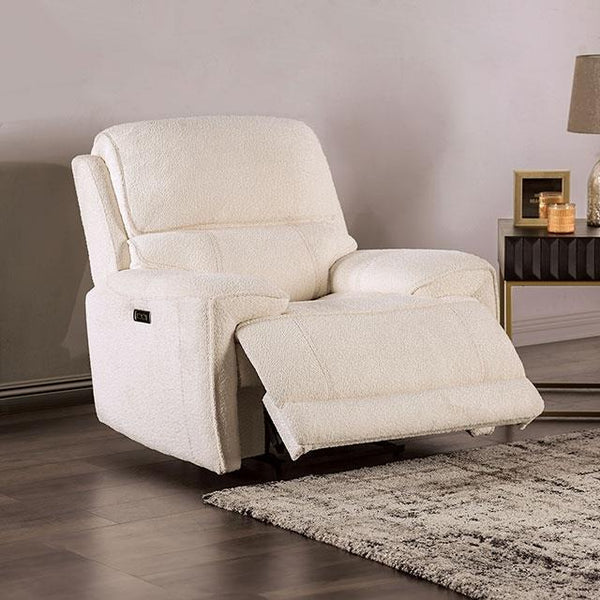 Furniture of America Morcote Power Fabric Recliner FM62001BG-CH-PM IMAGE 1