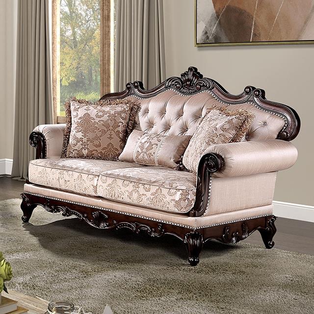 Furniture of America Veracruz Stationary Fabric Loveseat FM65002BR-LV IMAGE 1