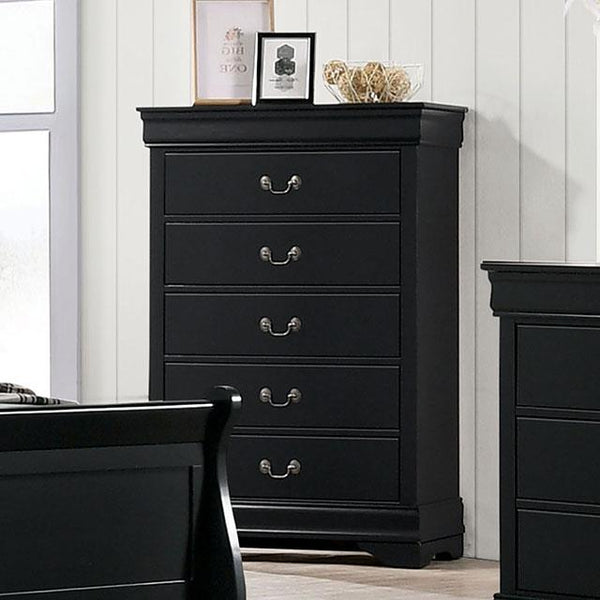 Furniture of America Louis Philippe 5-Drawer Chest FM7866BK-C IMAGE 1