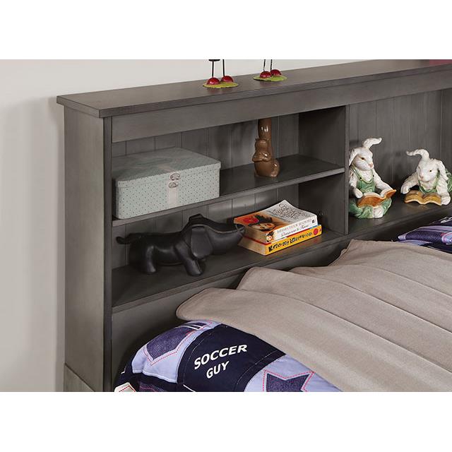 Furniture of America Tibalt Full Bookcase Bed with Storage FOA7466GY-F-BED IMAGE 4