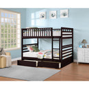  IFDC B-115 Bunk Bed with 2 Drawers - Espresso IMAGE 1
