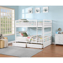  IFDC B-115 Bunk Bed with 2 Drawers - White IMAGE 1