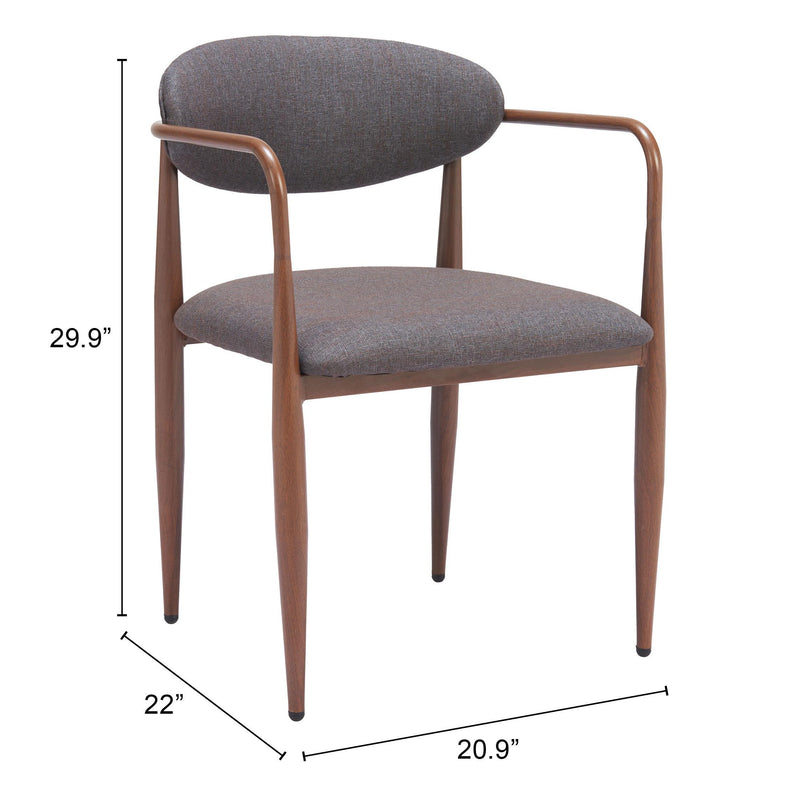  Zuo Zens 110208 Dining Chair - Truffle Grey IMAGE 10