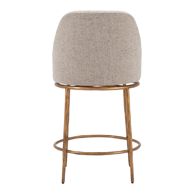 Zuo Nordhavn 110272 Swivel Counter Stool - Beige & Gold IMAGE 4