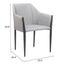  Zuo Andover 110167 Dining Chair - Slate Grey IMAGE 8