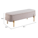  Zuo Lebreton 110082 Storage Bench - Oatmeal Beige IMAGE 10