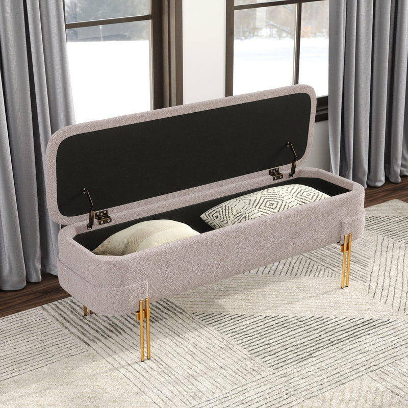  Zuo Lebreton 110082 Storage Bench - Oatmeal Beige IMAGE 9
