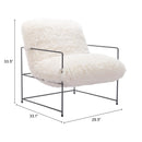  Zuo Pelut 110202 Accent Chair - White IMAGE 8