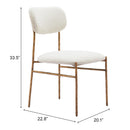  Zuo Sydhavnen 110276 Dining Chair - Cream & Gold IMAGE 10