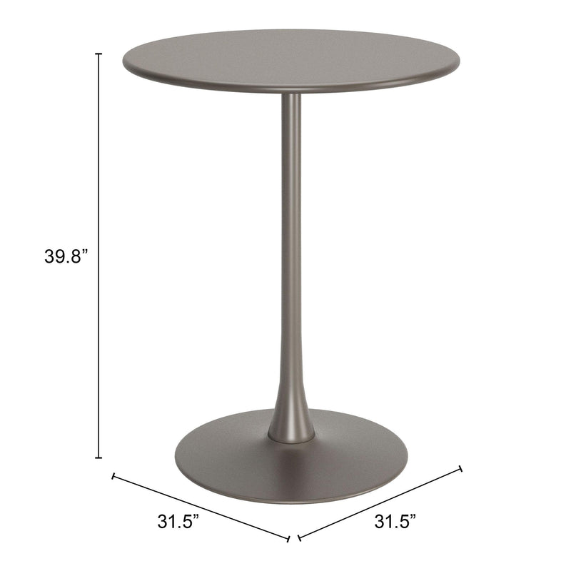  Zuo Soleil 704036 Bar Table - Taupe IMAGE 9