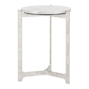  Zuo Barmas 110256 Side Table - White & Silver IMAGE 1