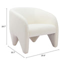  Zuo Lopta 110279 Accent Chair - White IMAGE 9