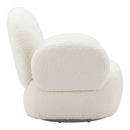  Zuo Pilka 110280 Swivel Chair - White IMAGE 2