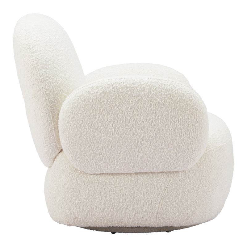 Zuo Pilka 110280 Swivel Chair - White IMAGE 2