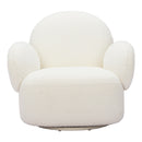 Zuo Pilka 110280 Swivel Chair - White IMAGE 3