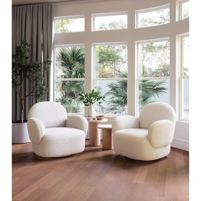  Zuo Pilka 110280 Swivel Chair - White IMAGE 9