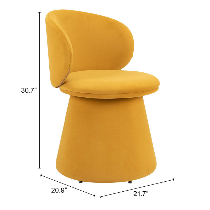  Zuo Oblic 110203 Swivel Dining Chair - Orange IMAGE 11