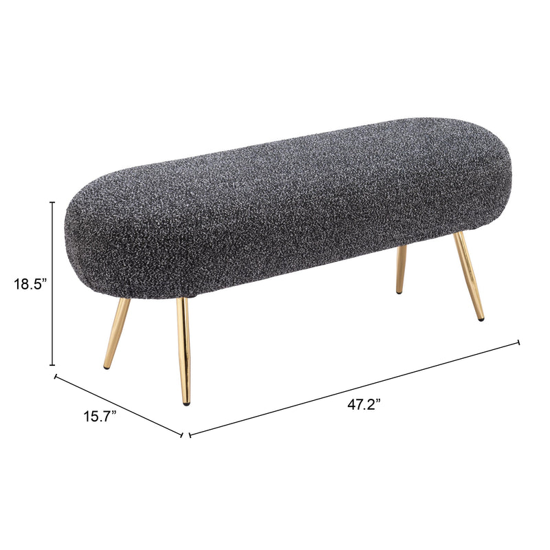  Zuo Creek 110081 Bench - Glitter Black IMAGE 6