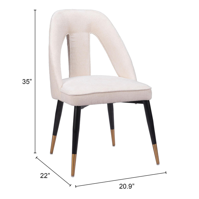  Zuo Artus 110002 Dining Chair - Ivory IMAGE 11