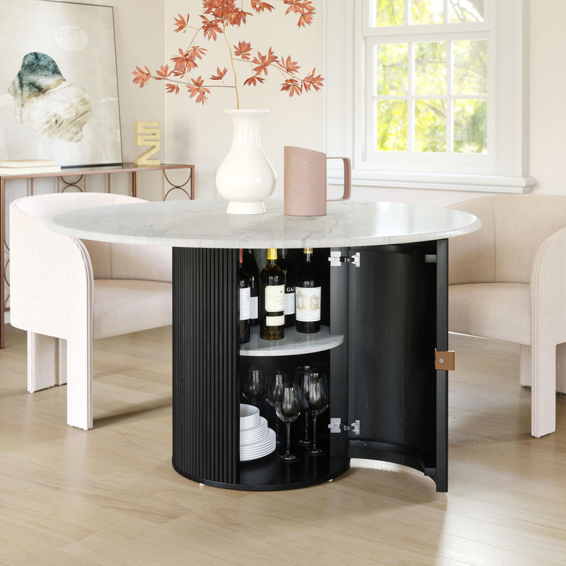  Zuo Izola 110140 Dining Table - White & Black IMAGE 11