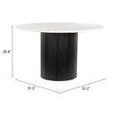  Zuo Izola 110140 Dining Table - White & Black IMAGE 12
