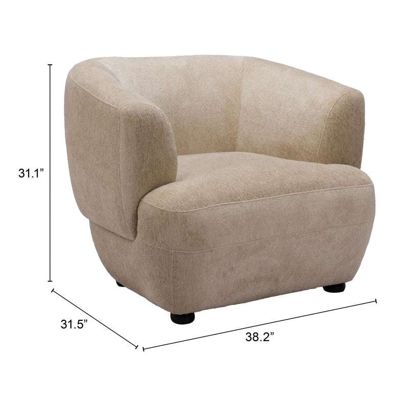  Zuo Bekker 110007 Accent Chair - Golden Beige IMAGE 10