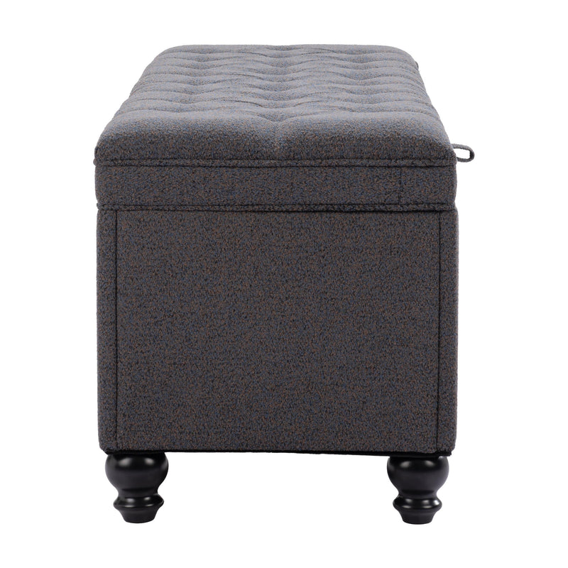  Zuo Halifax 110083 Storage Bench - Gravel Grey IMAGE 2