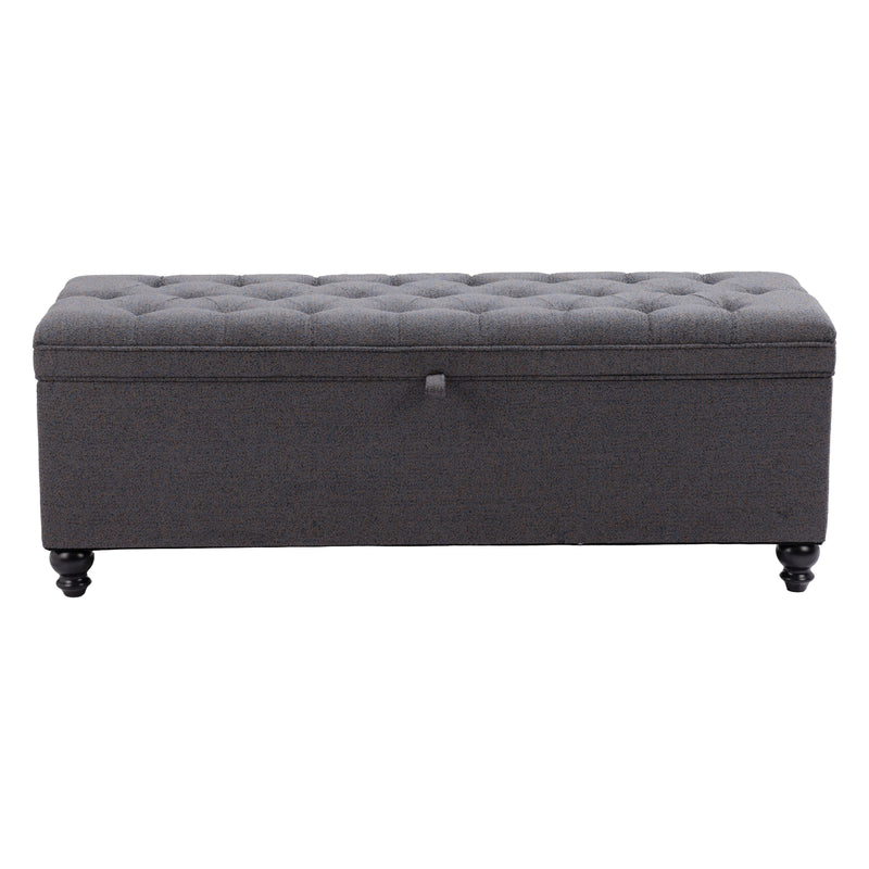  Zuo Halifax 110083 Storage Bench - Gravel Grey IMAGE 3