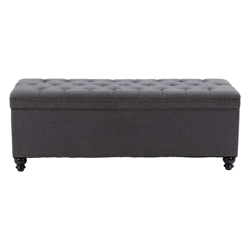 Zuo Halifax 110083 Storage Bench - Gravel Grey IMAGE 4
