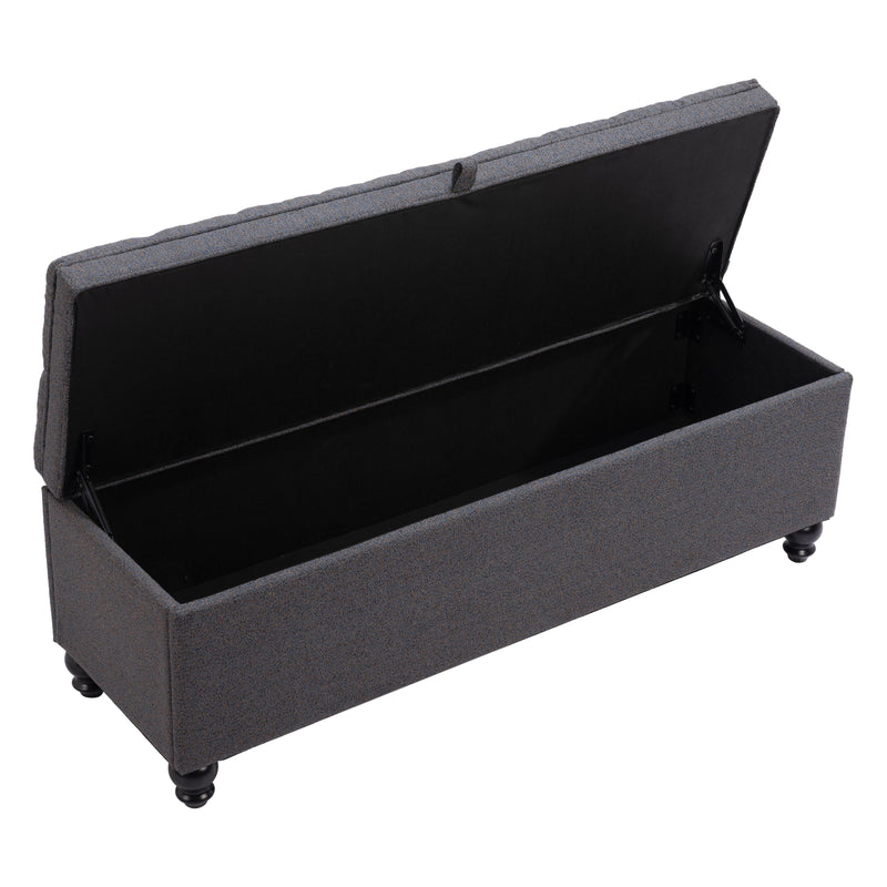  Zuo Halifax 110083 Storage Bench - Gravel Grey IMAGE 5