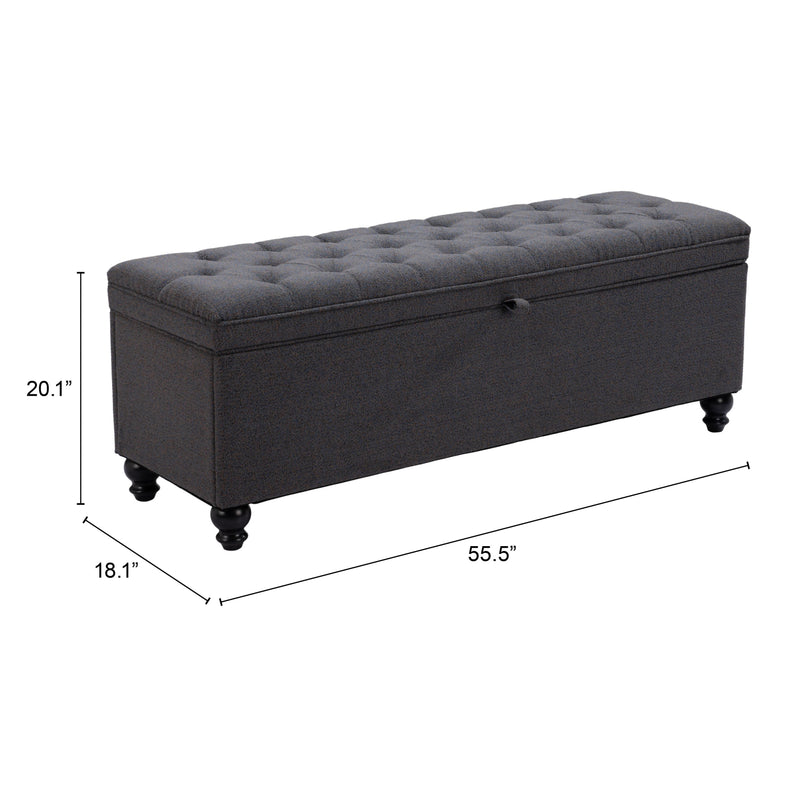  Zuo Halifax 110083 Storage Bench - Gravel Grey IMAGE 7