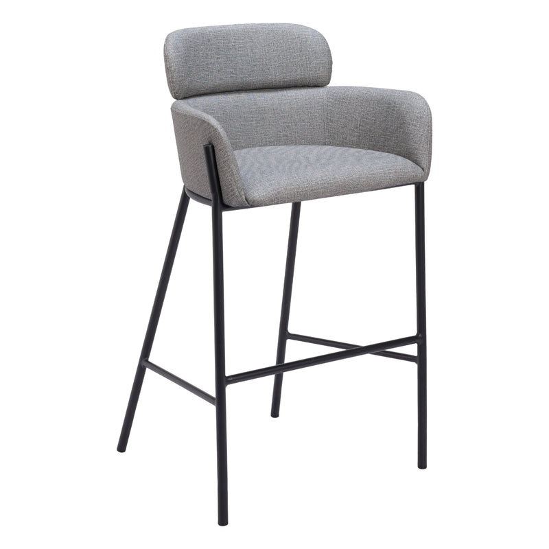  Zuo Bremor 110173 Barstool - Slate Grey IMAGE 1