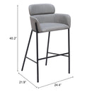  Zuo Bremor 110173 Barstool - Slate Grey IMAGE 9