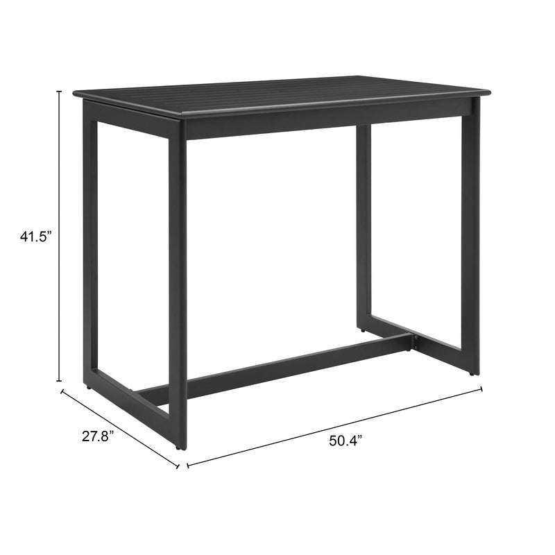  Zuo Midnight Wave 704029 Bar Table - Black IMAGE 7