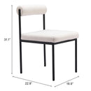  Zuo Livorno 110104 Dining Chair - Ivory IMAGE 8
